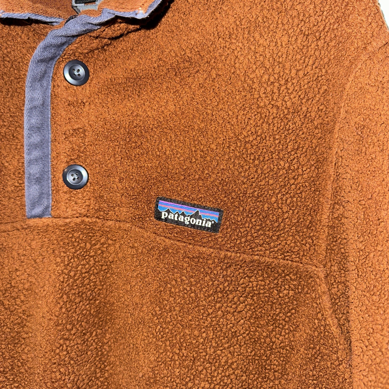 Patagonia Shearling Button Pullover Small Brown O… - image 2