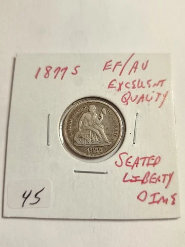 1877 S EF/AU Excellent Quality Seated Liberty Dime Rare