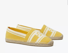 Tory Burch Women's Double T JacquardE Espadrille, Style 12423, Size 7, Yellow
