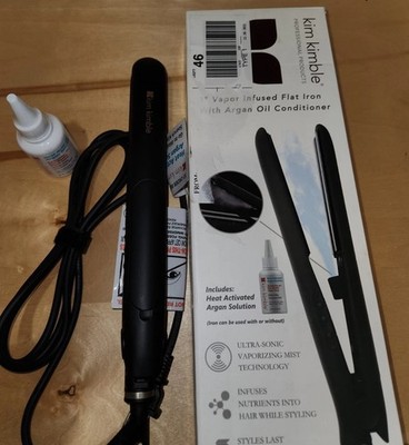 Kim Kimble 1'' Vapor Infused Flat Iron w/ Argan Oil Conditioner Beauty Treatment