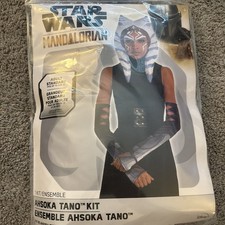Star Wars The Mandalorian Ahsoka Costume Kit Headpiece Sleeves Halloween NEW
