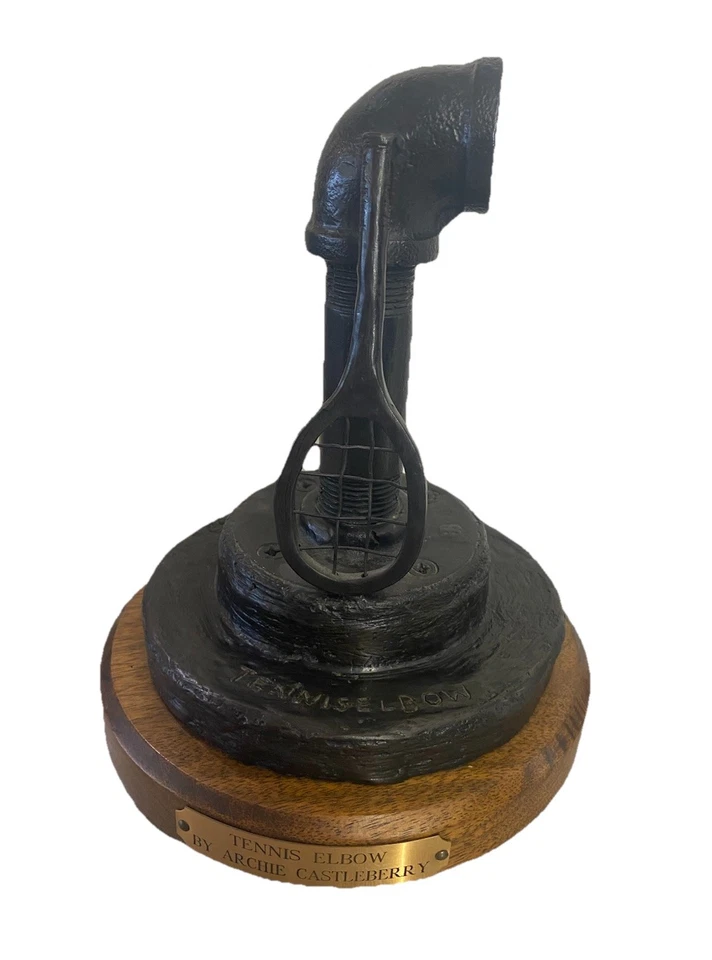 Escultura de bronce Archie Castleberry “codo de tenis” circa 1994 ~ firmada Foto 3 de 4