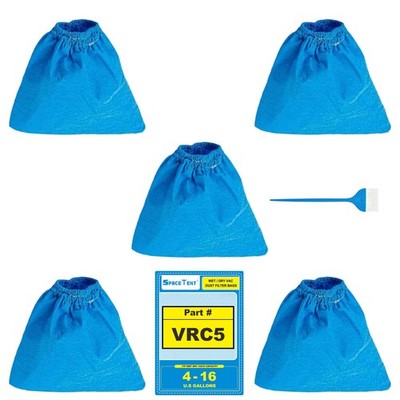 5 Pack Vrc5 Shop Vac Filter Bags For Vacmaster 4 5 12 And 16 Gallon Wet/dry Vacs