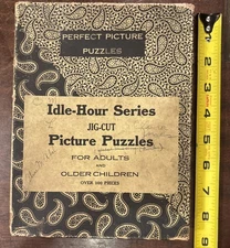 Vintage puzzle box For An Idle-Hour Series Jig-Cut Picture Puzzles￼