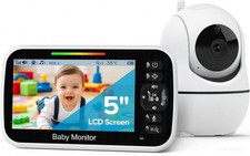 GoodBaby 5" Baby Monitor with Camera and Audio No WiFi  30H Battery Life,1000ft