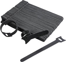 Amazon Basics Adjustable Cable Straps, Ties, Cord Organiser, 100 Count, Black