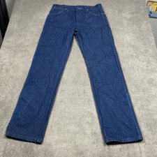 Wrangler Jeans 13MWZ Original Cowboy Cut Mens 33x32 Dark Wash Blue Denim