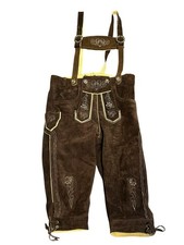 Authentic German Mens Brown Trachten Lederhosen Oktoberfest L Size 46