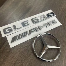 F&uuml;r Mercedes Benz W166 GLE63S AMG Stern Heck Emblem Aufkleber Badge Auto Silber
