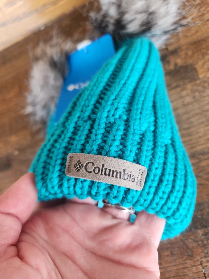 Columbia Youth Snow Problem™ II 2 Beanie Teal Double Pom NWT OSFA $25 MSRP - Image 2 of 4