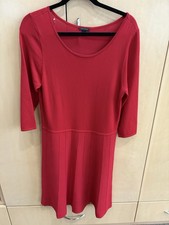 Ann Taylor red knit dress women’s size Large Faux Pleats