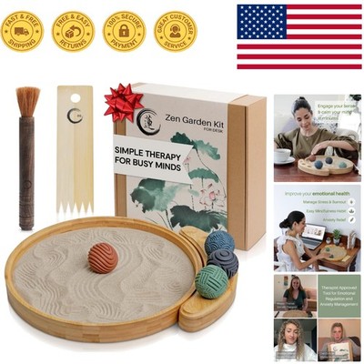 Therapist-Recommended 12  Bamboo Zen Garden Kit for Emotional Wellness & Clarity