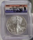 2021 US Silver Eagle $1 ICG MS70 Military Signed 24 of 250