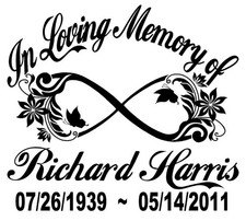 In Loving Memory Infinity Floral Forever Memorial Sticker Decal 3 Font Choices