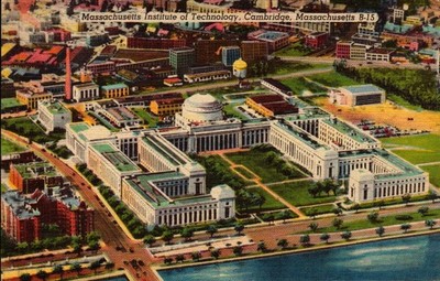 Postcard Aerial View Massachusetts Institute Of Technology MIT Cambridge MA