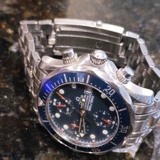 OMEGA Seamaster Professional Quartz Chronograph Blue Dial 300m SS Bracelet