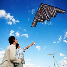 Airplane Kite 4.9ft x 2.4ft Easy Flyer w Handle  Line Beginner Friendly