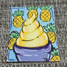 ACEO Pineapple Soft Serve Illustration2.5 x3.5  Card Stock