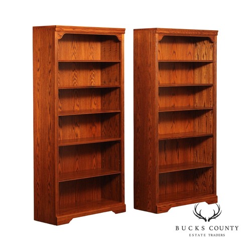 Traditional Pair of Oak Open Bookcases eBay