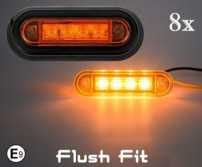 8x LED Positionsleuchte Umrissleuchte Begrenzungsleuchte 12/24V Orange E9 Prüf.
