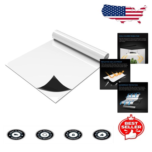 5.5 Mil Blackout Tarp Garden Cover - Durable Waterproof Panda Film 10' x 100'