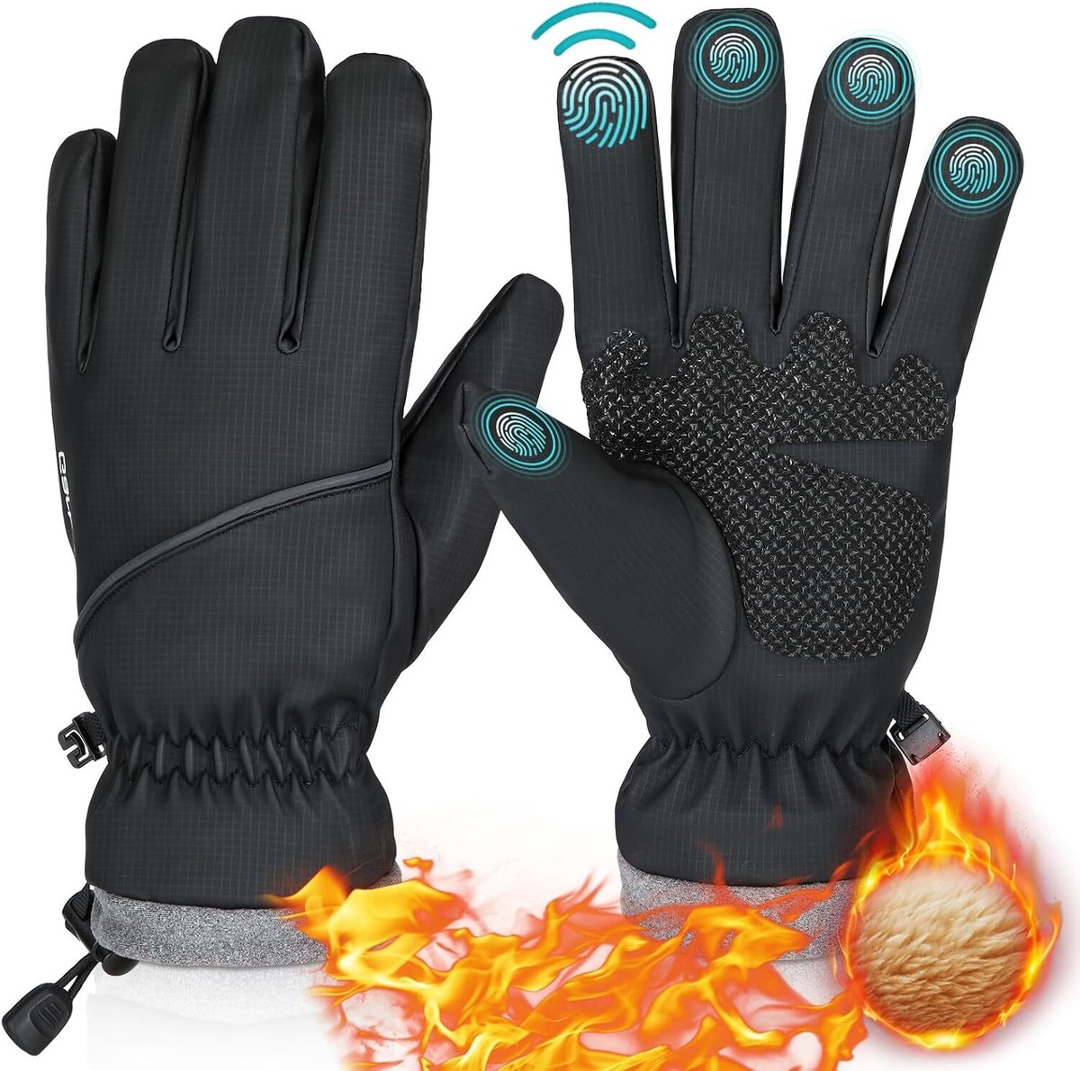 Winter Gloves Waterproof Windproof for Mens Women, Thermal Warm