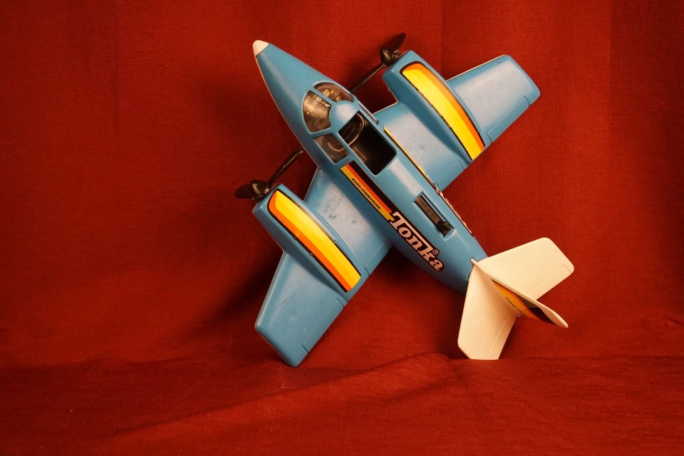 Tonka Hand Commander Plane Turbo Prop Blue Airplane Plastic VTG  BROKEN PROPS - Image 2 of 4
