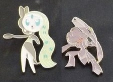 Pokemon Toys Collectors Pins Genesect and Meloetta 1.5 inch