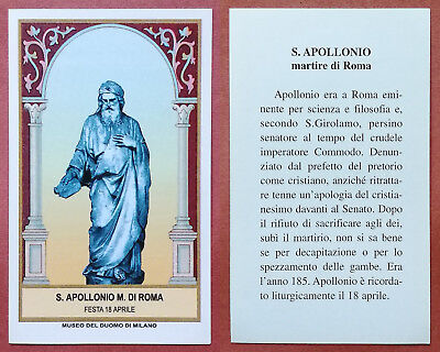 Santino Holy Card: S. San Apollonio martire di Roma | eBay