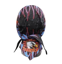 Iron Tradition Eagle Blue Red White Flames Doo Rag Headwrap Skull Cap Sweatband