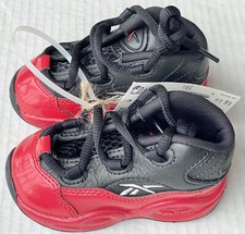 Reebok Question Mid Street Sleigh Infant Shoes Black Vector Red Size 4   