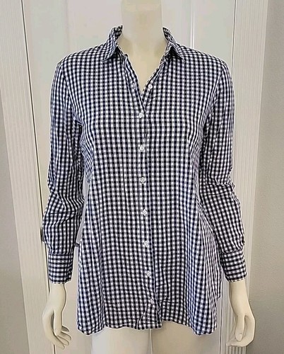 Isabella Oliver, London Blue Check Maternity Wrap Tie Button-Up Tunic US6/8 NWOT - Picture 7 of 9