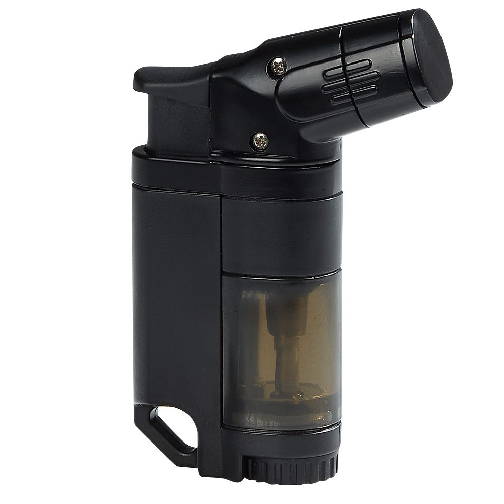Rockwell Incline Triple Jet Butane Torch Cigar Lighter - Black -NEW