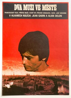 Filmplakat Zwei Männer in der Stadt 1975 Grafikdesign 70er Kinokunst Delon Gabin