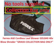 Ferrex Aldi Cordless Leaf Blower GDLB40 40v  "GRASS collect BAG ONLY" ROUND FIT