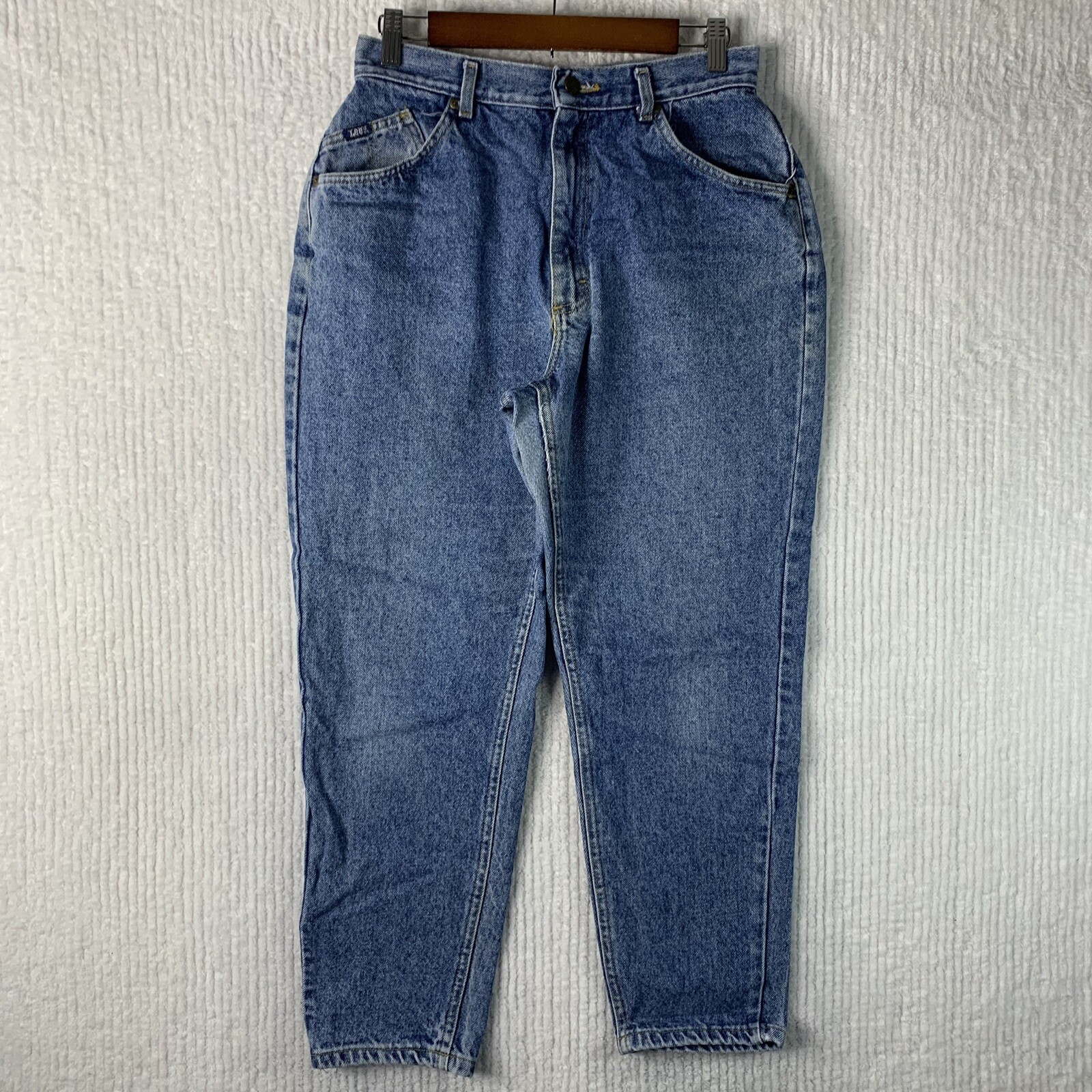 Vintage LEE Mom Jeans Women’s Size 14 PET High Rise Tapered 28/26 Elastic Waist-image