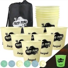 Juegoal Yard Pong, Outdoor Giant Yard Games Pong Game Set w/12 Durable Buckets