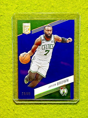 Jaylen Brown BLUE FOIL # /99 SP CARD JERSEY #7 CELTICS 2022 Panini