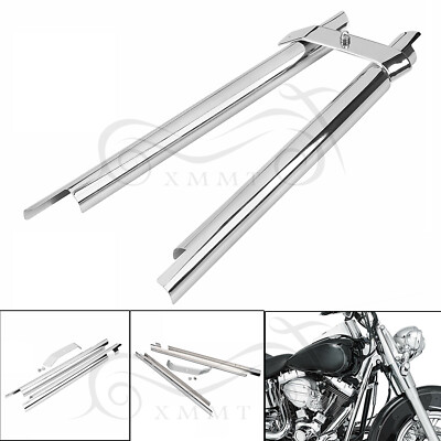 Trompette Cylindrique Chromée Réplique Originale Square OEM Style Pour Harley Sportster Dyna Softail Touring 91-15