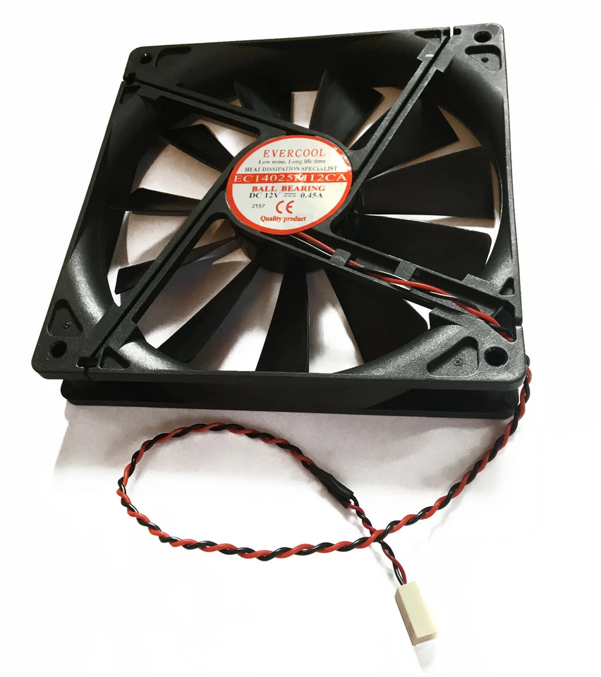 Evercool 140mm x 25mm Ball Bearing Power Supply Fan 2 Pin CONNECT EC14025M12CA-2 - Image 2 of 4