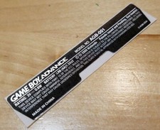 1 ONE Nintendo GBA Game Boy Advance AGB-001 Replacement Console Sticker Label