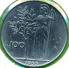 1955 REPUBBLICA ITALIANA 100 LIRE ROMA COMUNE SPL-