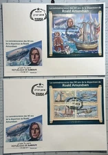 Djibouti 2018 (2 FDC) “90th Of Death, Roald Amundsen” Polar - Antarctic Explorer