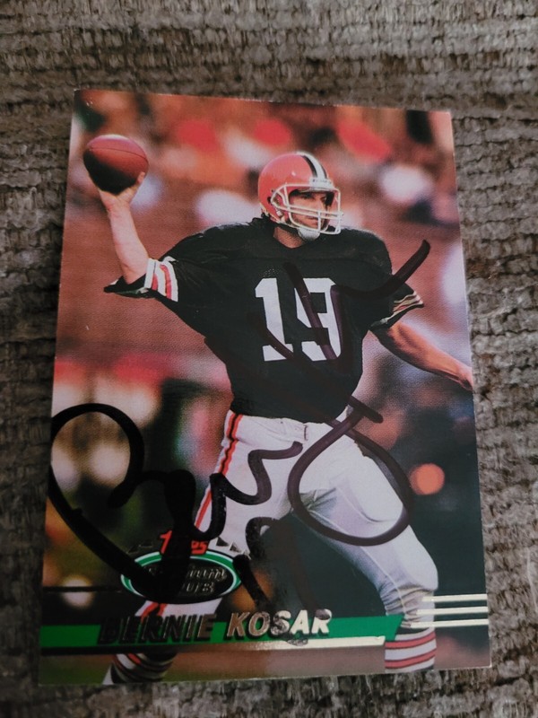 1993 Topps Stadium CLUB Bernie Kosar #98- Cleveland Browns  Autograph MIAMI 