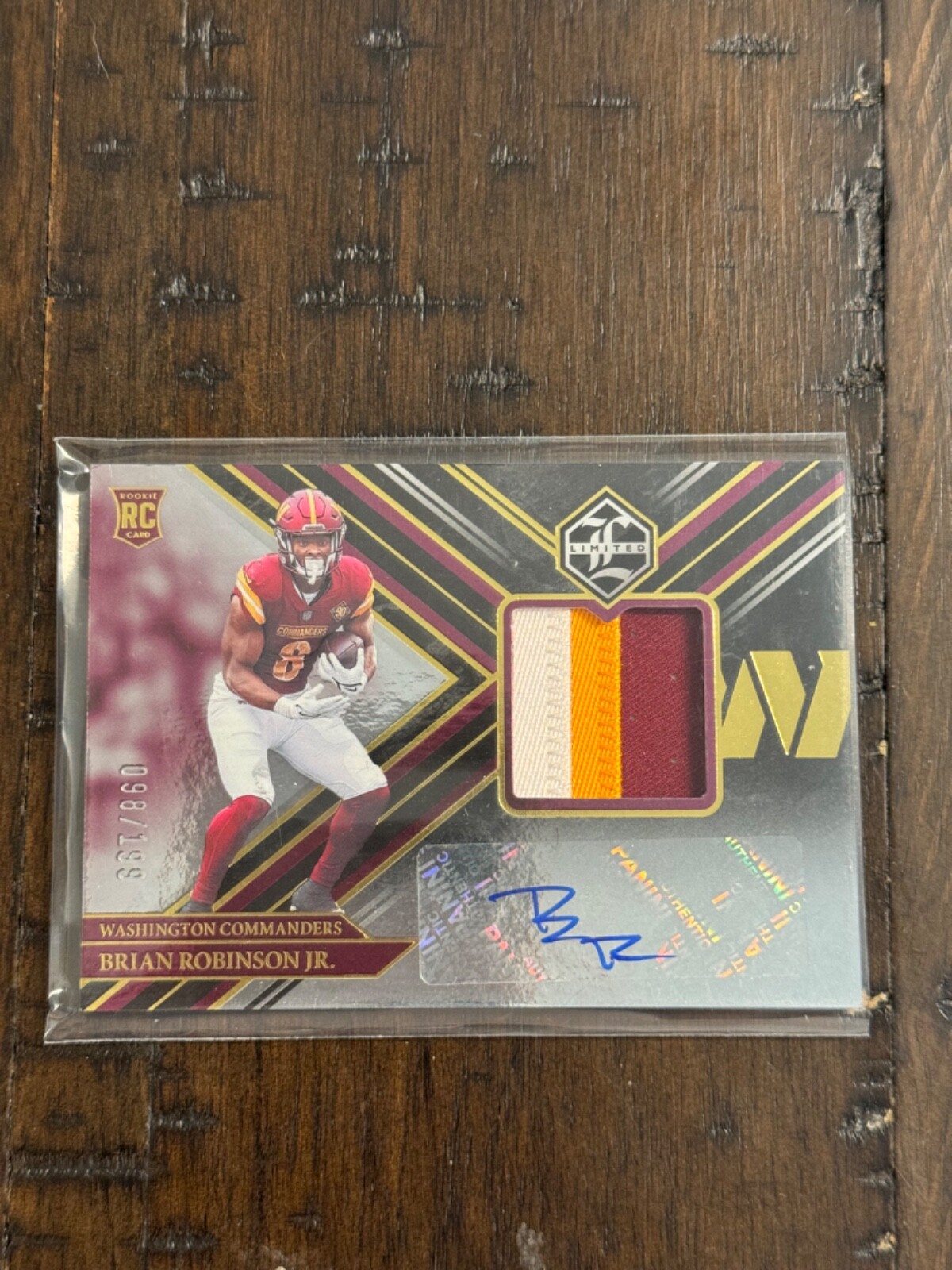 2022 Panini Limited - Rookie Patch Autographs #129 Brian Robinson Jr. /199 (AU,