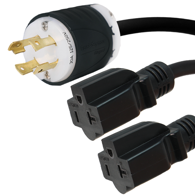 L1430P to 515/20R Splitter Cord, 10 ft, 15A/125V Iron Box IBX