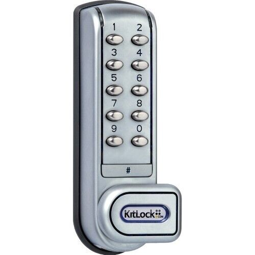 Electronic Kitlock Cabinet Lock Right Hand-CODELOCKS- KL1200 - Silver Grey - Afbeelding 1 van 6