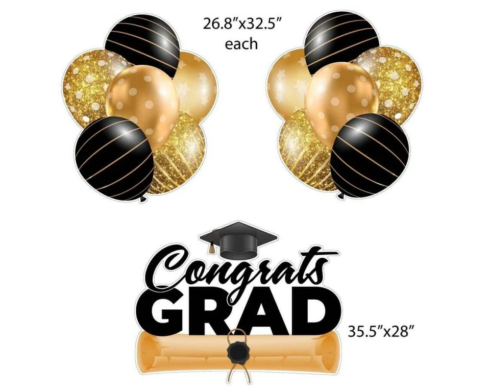 Letreros de felicitación para patio graduado, estilo de patio y accesorios 11 piezas decoración de letreros de patio Foto 3 de 4