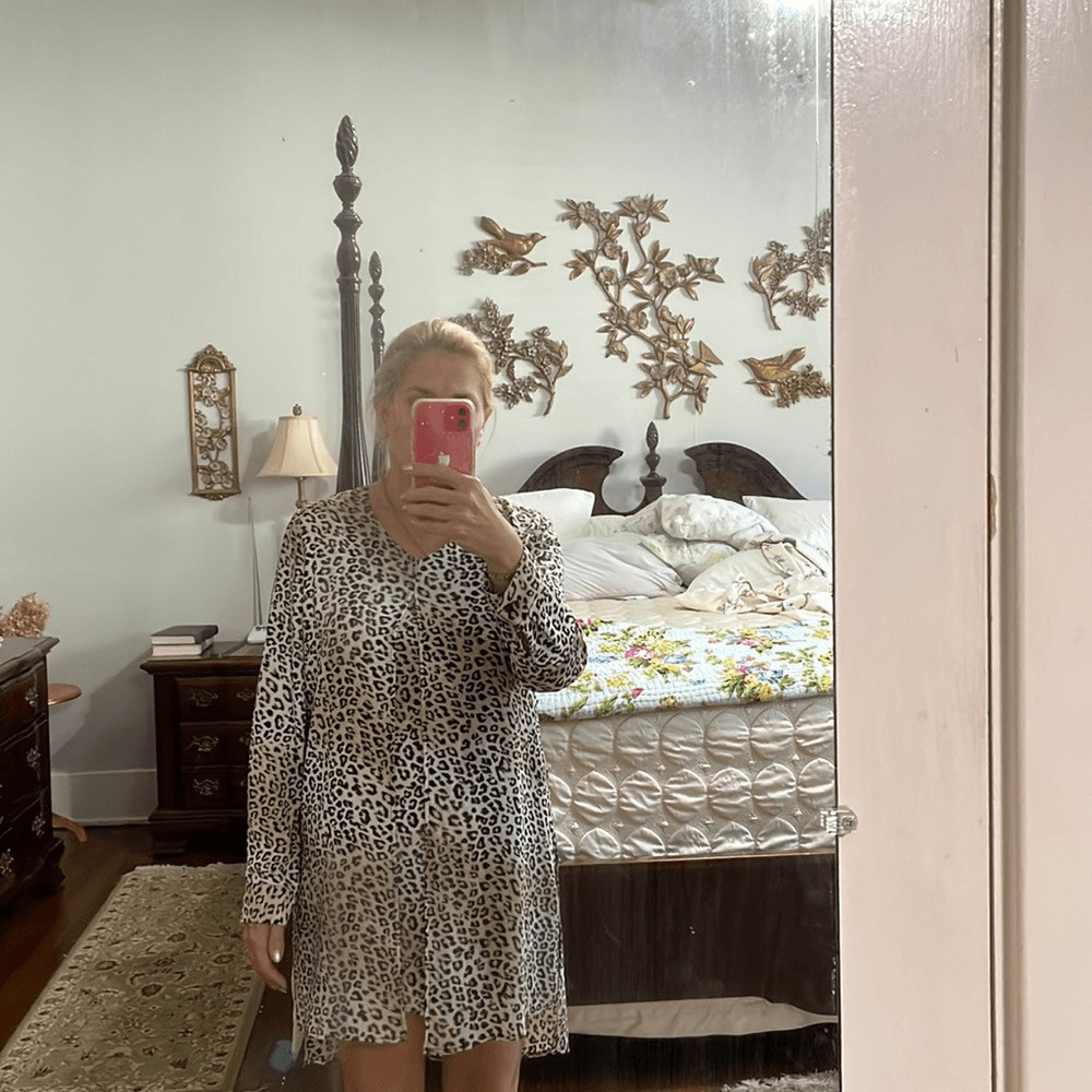 Chico’s leopard print split front double layer th… - image 9