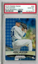 2015 Panini Prizm Jon Lester Blue Baseball Prizm PSA 10